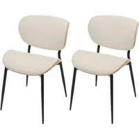 Mendler 2er-Set Esszimmerstuhl HWC-O45, Stuhl, Bugholz Kunstleder 280g/m2 Öko-Tex