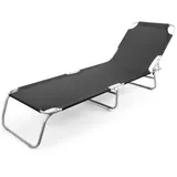 BigDean Sonnenliege 150 x 55 x 0 cm Schwarz