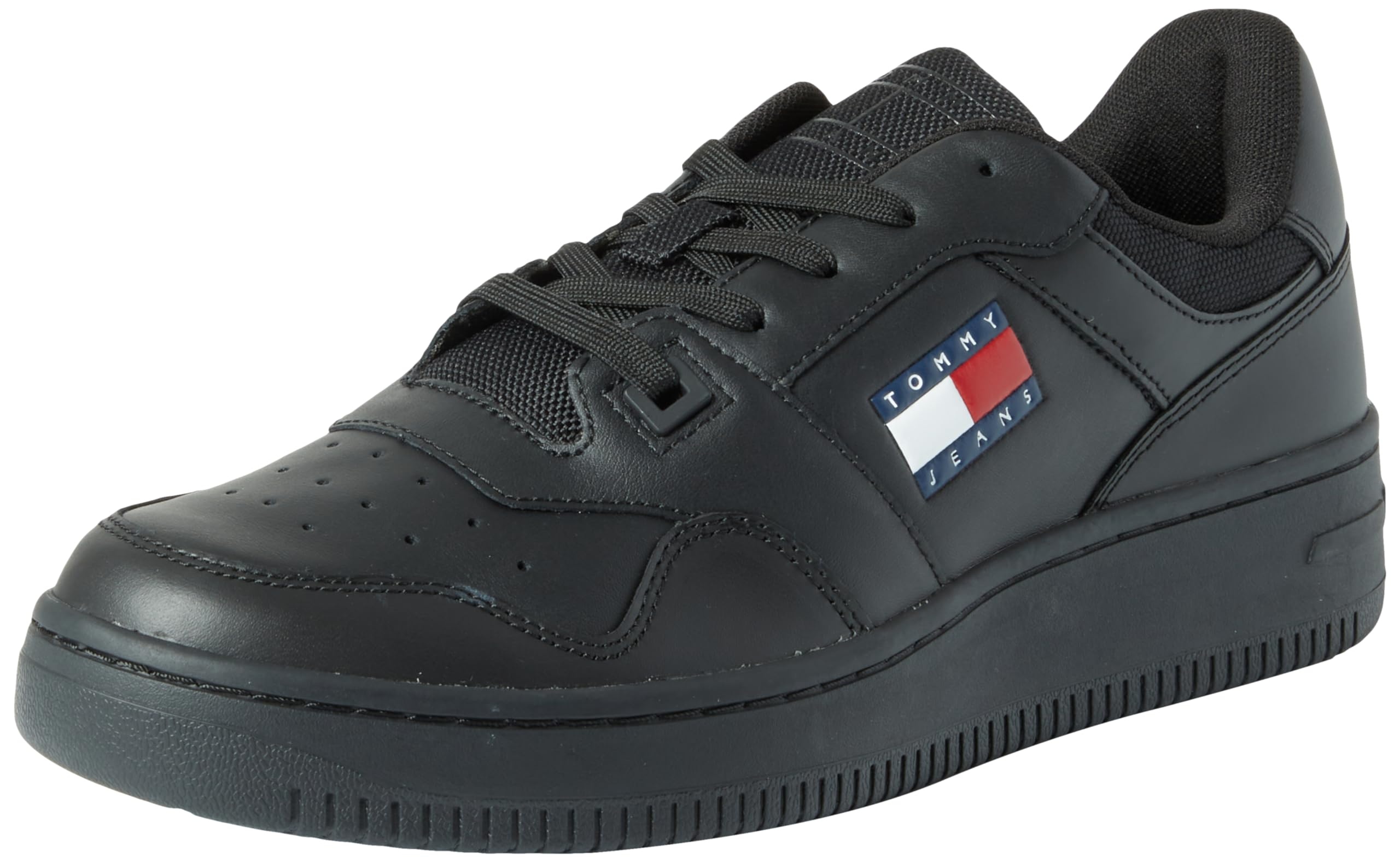 Tommy Jeans Herren Cupsole Sneaker Retro Basket Schuhe, Schwarz (Black), 41 EU