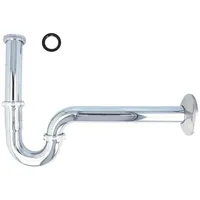 tecuro PROFI Siphon Röhrengeruchsverschluss 1 1/4" x 32 mm Edelstahl/Messing verchromt