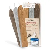 gravurART Siegelwachs - Briefe, Einladungen und Geschenke versiegeln und aufpeppen mit Stempelwachs für Siegelstempel - 3 Stangen Wachs mit Docht, Mix Gold - Silber -Bronze