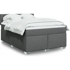 vidaXL Boxspringbett 140 x 200 cm Dunkelgrau