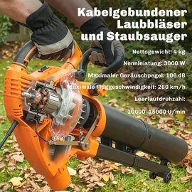 Outsunny Elektro-Laubbläser 40L Auffangbeutel