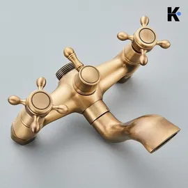 klarwerk NALA Vintage Regendusche Set Messing Gold 20 cm