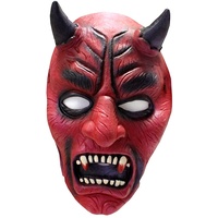 KarnevalsTeufel Teufel Halbmaske Latex Horrormaske Gesichtshalbmaske für Erwachsene Accessoire Verkleidung