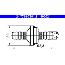 ATE 24.7718-7301.2 Ventil, Unterdruckleitung