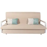 Mendler Schlafsofa HWC-M83, Schlafcouch Couch Sofa, Schlaffunktion Bettkasten Liegefläche, 190x185cm ~ Stoff/Textil beige