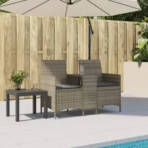 vidaXL Gartensofa 2-Sitzer Loungeset grau