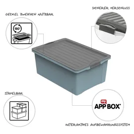 Rotho Compact Aufbewahrungsbox 57 x 40 x 25 cm 1-tlg. blau