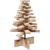 vidaXL Weihnachtsbaum Holz zum Schmücken beige 60 cm