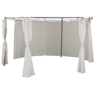 Lex Seitenteil Pavillon rund ⌀3,5m wasserdicht Gartenpavillon Seitenwand Sichtschutz beige : Beige