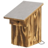 dehner natura premium Nistkasten Salazar, mit Aludach, 28 mm Flugloch, ca. 28.5 x 14.5 x 18.5 cm, Holz, braun
