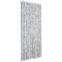 VidaXL Fliegenvorhang Weiß und Grau 100x200 cm Chenille