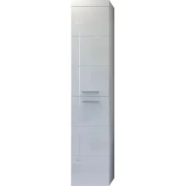 WELLTIME Hängeschrank "Dormoletto", weiß (weiß melamin, weiß hochglanz tiefzieh), B:35cm H:170cm T:33cm, FSC-zertifizierter Holzwerkstoff, Schränke, Hängeschrank, Hänge-Hochschrank in Weiß Hochglanz mit waagerechter Fräsung