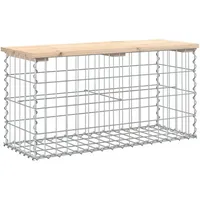 Furnicato Gartenbank aus Gabionen 83x31,5x42 cm Massivholz Kiefer