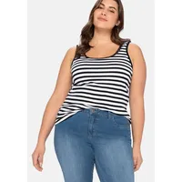 Sheego Tanktop in schwarz-weiß | Gr.: 40
