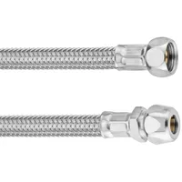 CORNAT Flexibler Verbindungsschlauch Anschlussschlauch 500 mm 3/8 Zoll IG Ø 10 mm Silber