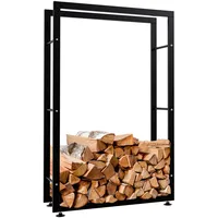 CLP Kaminholzständer Keri V2 Metall 25 x 80 x 125 cm Schwarz