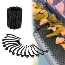 Relaxdays Dachrinnen Laubschutz 6 m Schwarz