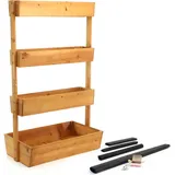 toboli Hochbeet Holz, 85x45x140cm 4 Etagen, Blumenkasten Pflanztreppe Blumentreppe