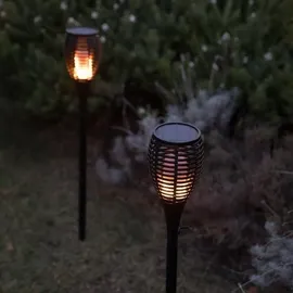 Lumi Jardin Solarleuchte Kunststoff 70 cm 2er Set schwarz