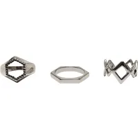 URBAN CLASSICS Graphic Ring 3-Pack - Silberfarben - S/M