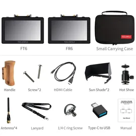 FeelWorld FT6 + FR6 5.5 Wireless Video Transmission Touchmonitor 4K