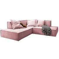 KAWOLA Sofa SAMU Ecksofa Stoff rosa Recamiere links