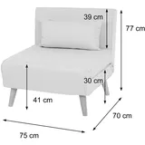 Mendler Schlafsessel HWC-D35, Schlafsofa Funktionssessel Klappsessel Relaxsessel Jugendsessel Sessel, Stoff/Textil ~ grün