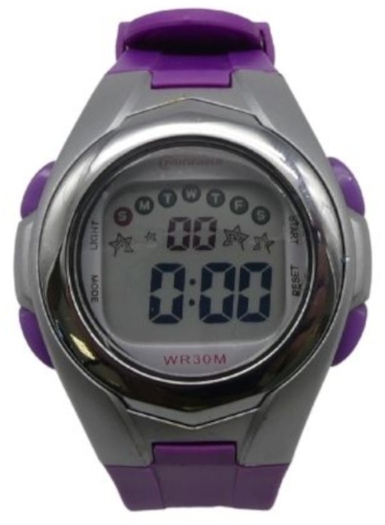 Lancardo Armbanduhr Kinder violett LCD Digital Alarm Kaltlicht 100 Sekunden S...