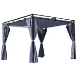 Quick Star Ersatzdach Flachdach Pergola Firenze 3x3 Meter Grau Pavillon Ersatzbezug