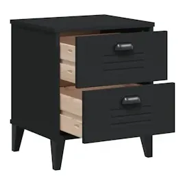 vidaXL Nachttisch VIKEN Schwarz Holzwerkstoff