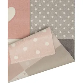 MERINOS "Pastel Kids 20339" Gr. 2, grau - Polypropylen - 80 x 150 cm - Herzen und Sterne