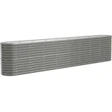 vidaXL Hochbeet Pulverbeschichteter Stahl 332 x 40 x 68 cm Grau