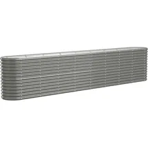 vidaXL Hochbeet Pulverbeschichteter Stahl 332 x 40 x 68 cm Grau