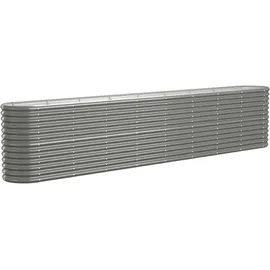 vidaXL Hochbeet Pulverbeschichteter Stahl 332 x 40 x 68 cm Grau