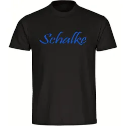 multifanshop Kinder T-Shirt - Schalke - Schriftzug - Druck blau - Kind