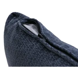 Mendler Relaxsessel HWC-P92 Chenille 82 x 96 x 0 cm Blau drehbar mit Liegeposition