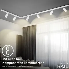 Briloner Rail Schienensystem Komplettset, 4x LED Spots, Dimmbar, Einspeisung, Weiß, 1,5 m