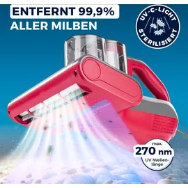 Clean Maxx CLEANmaxx Milbensauger für Matratzen mit UV-C-Licht, Rotation Power | Matratzenreiniger mit HEPA-Filter, entfernt 99,9% Aller Milben | Matratzensauger mit Ultraschall, Hitze & Vibration