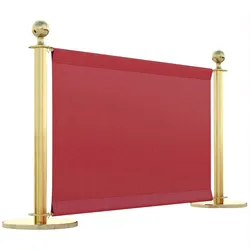 Cafe Absperrung | Rot/Gold | 150x70cm | Abschirmwand, Gastro Sichtschutz, Bolero Abschirmwand, Personenleitsystem