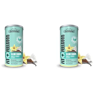 Layenberger Fit+Feelgood Slim Shake Powder vegan - Mahlzeitersatz für 12 Portionen, je 204 kcal, (1x 396 g) - Vanille-Kokos (Packung mit 2)
