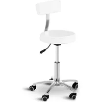 Physa Rollhocker Mit Lehne Drehhocker Arbeitshocker Praxishocker Gasfeder Weiss 150 Kg