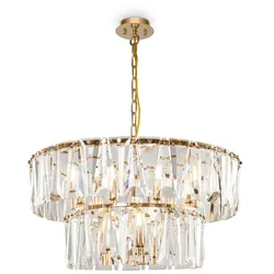 Pendellampe Pendelleuchte Kristallleuchte Kristalllampe Metall gold Kristalle