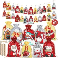 LuxusKollektion Adventskalender zum Befüllen 24 Adventskalender Tüten Stoff