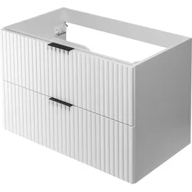 Rodan | Waschbeckunterschrank 80cm | Weiß matt | B/H/T 80/57/46cm | 2 Softclose-Schubladen | Badezimmerschränke, Badmöbel, Waschbecken Unterschr... - Weiß