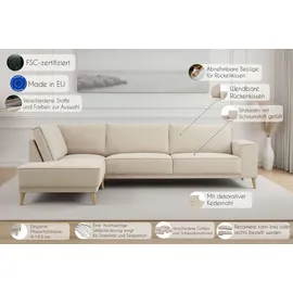 OTTO home Eckcouch Chenille 2-Sitzer Beige