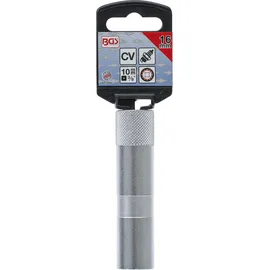 BGS Zündkerzen-Einsatz mit Haltegummi, Zwölfkant, lang Antrieb Innenvierkant 10 mm (3/8") SW 16 mm