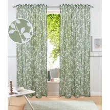 OTTO home Gardine OTTO HOME "Issoire" Gr. 3, olive, B:140cm H:225cm, Polyester, Gardinen, Gardine, Wohnzimmer, Schlafzimmer, Esszimmer, gemustert und halbtransparent