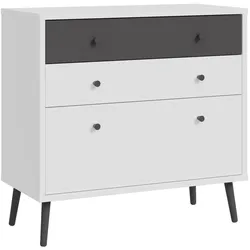 FORTE Sideboard Harllson Dekor Weiß / Grau